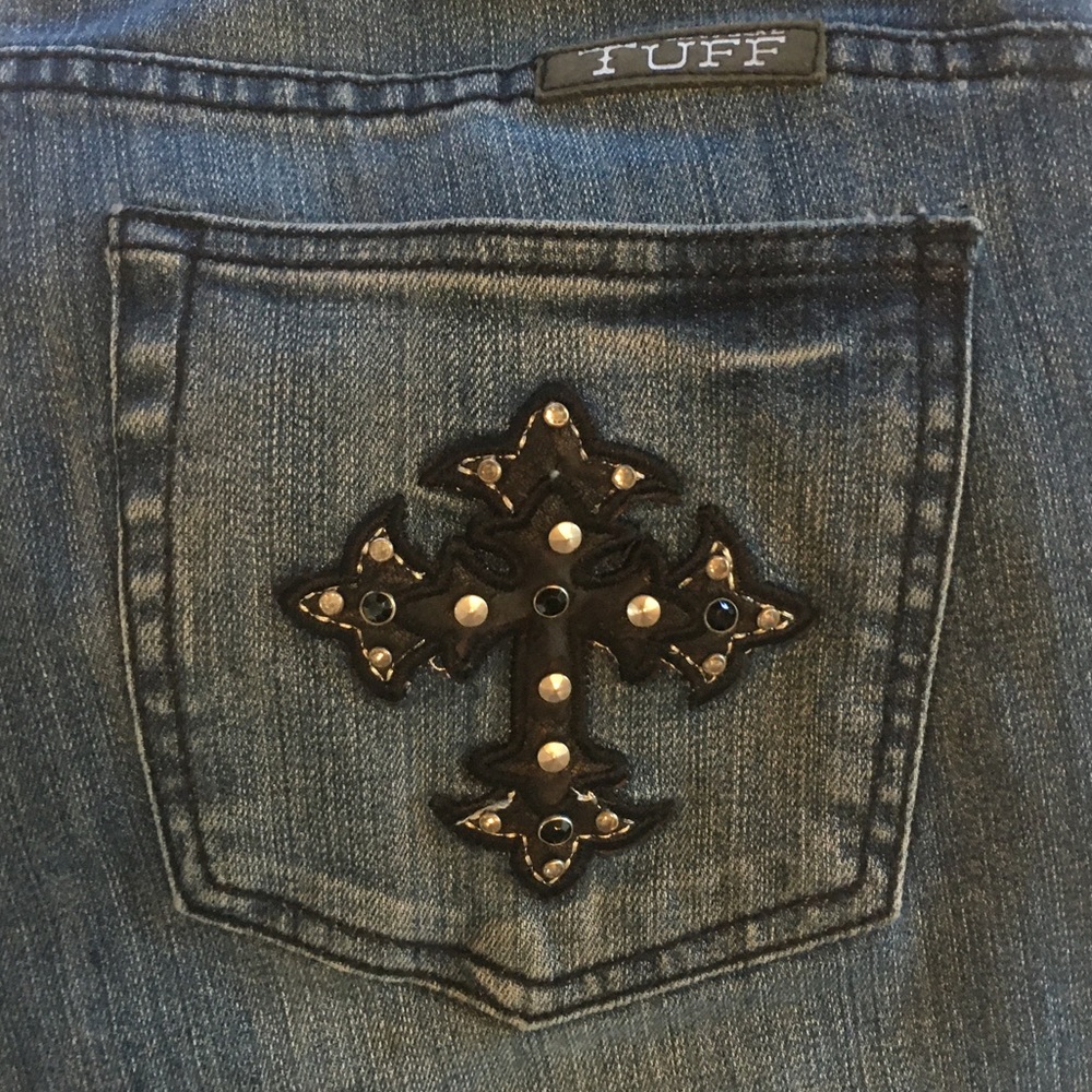 Tuff jeans Studded black cross. 32/36 barely worn